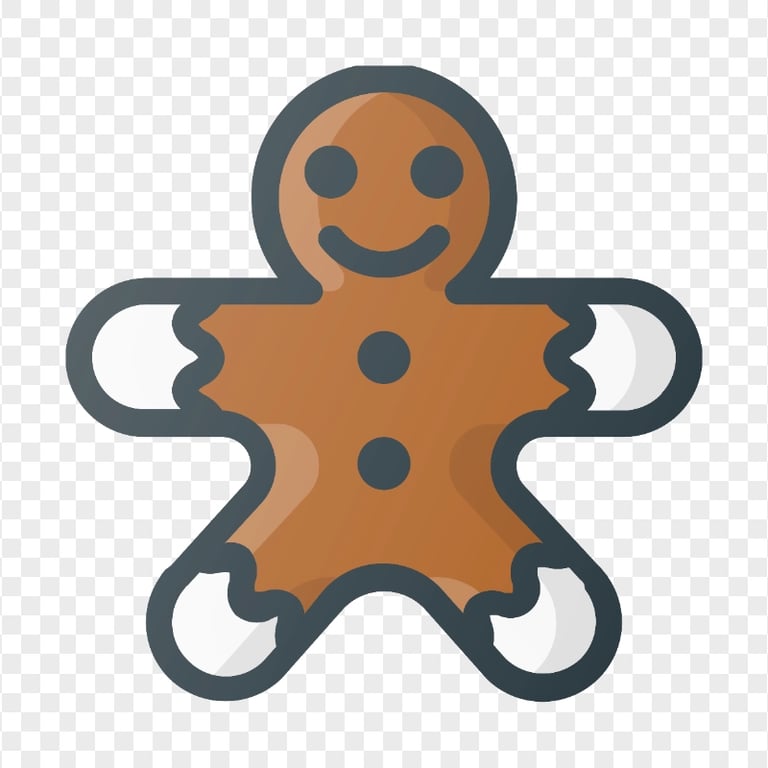 HD PNG Brown Vector Gingerbread Man Icon