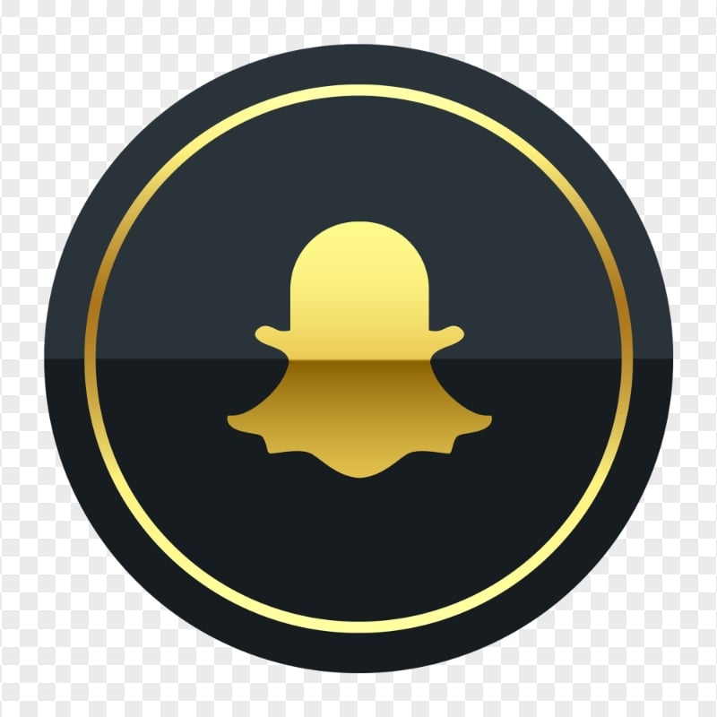 HD Luxury Snapchat Black & Gold Round Icon PNG
