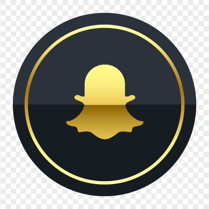 HD Luxury Snapchat Black & Gold Round Icon PNG | Citypng