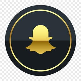 HD Luxury Snapchat Black & Gold Round Icon PNG