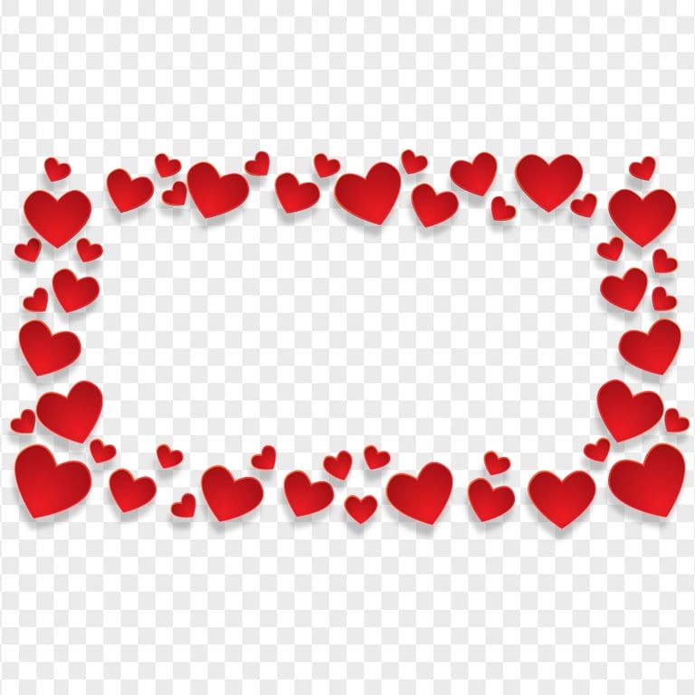 Valentine Love Frame Of Red Hearts Download PNG Citypng