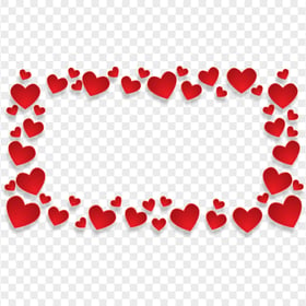 Valentine Love Frame Of Red Hearts Download PNG