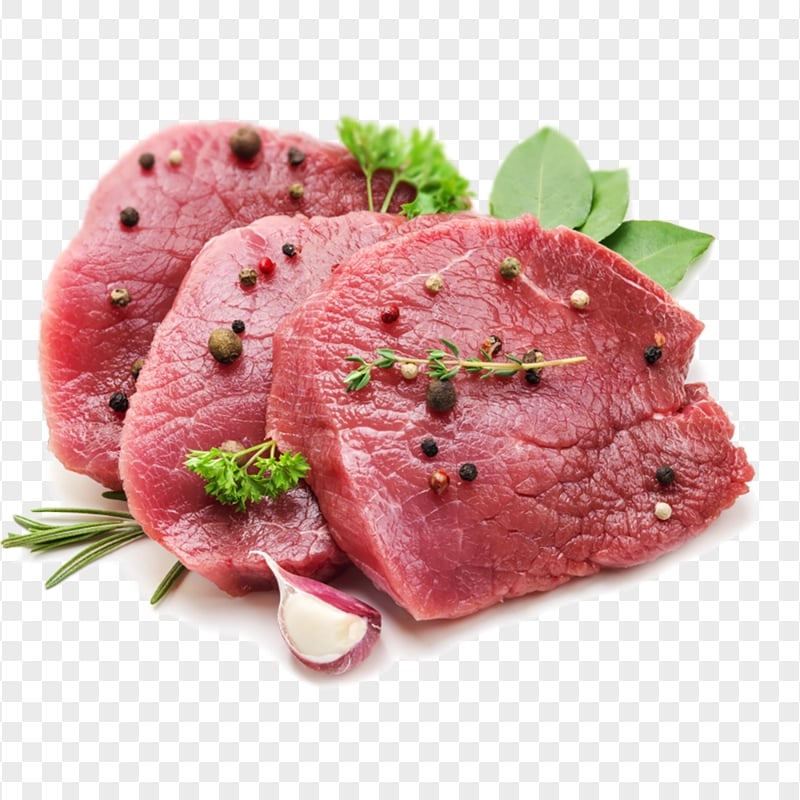 Fresh Raw Meat Beef steak and Garlic Transparent Background | Citypng