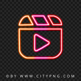 HD Instagram Reels Neon Logo Icon PNG