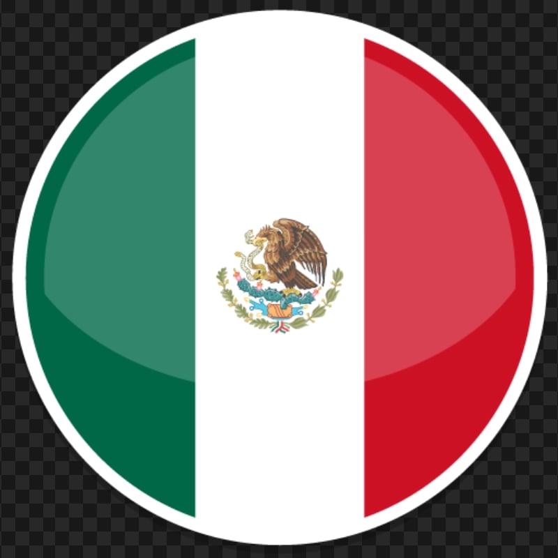 Round Circular Mexico Flag Icon PNG