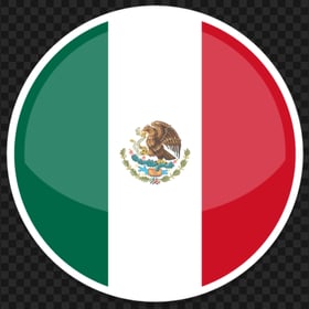 Round Circular Mexico Flag Icon PNG