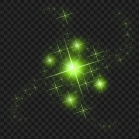 HD Green Sparkle Effect Stars PNG