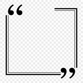 Black Quote Square  Vector Frame Transparent PNG