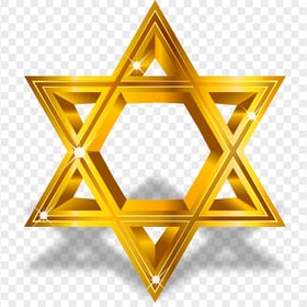 HD Yellow Gold 6-side Star of David Israel PNG