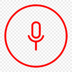 Round Voice Recorder Mic Line Red Icon FREE PNG