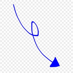 HD Dark Blue Line Art Drawn Arrow Pointing Down Right PNG