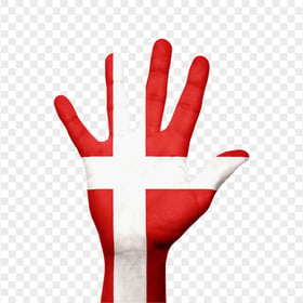 HD Open Hand Painted With Denmark Flag PNG