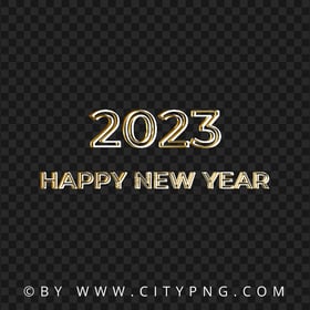 Happy New Year 2023 Gold And White Style FREE PNG