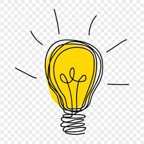 Download Innovation Bulb Idea Drawing Icon PNG