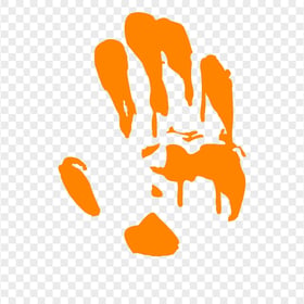HD Orange Hand Print Silhouette Clipart PNG