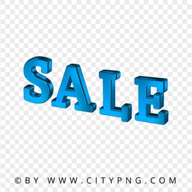 Sale Blue 3D Text Logo Download PNG