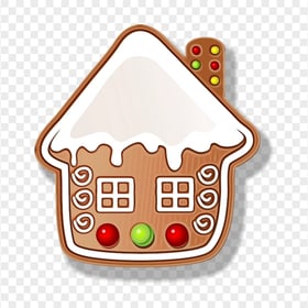 Vector Cartoon Christmas Gingerbread House PNG