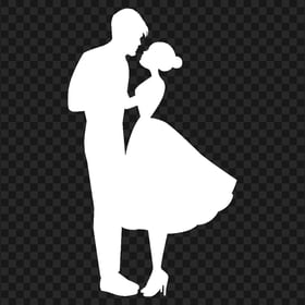 Loving  Couple White Silhouette HD PNG