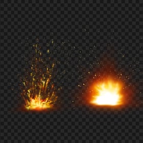 HD Two Real Fire Explosion PNG