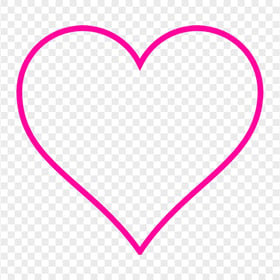 HD Pink Outline Heart Love Valentine PNG