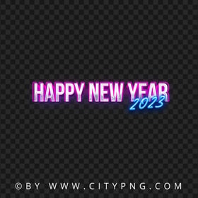 HD Happy New Year 2023 Neon Text PNG