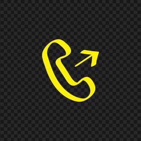 HD Yellow Hand Draw Call Phone Icon Transparent PNG
