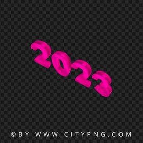 2023 Pink 3D Text Logo Numbers PNG Image