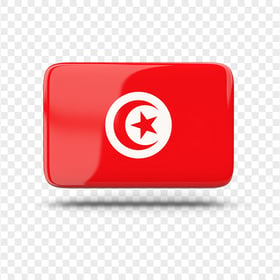 Tunisian Banner Flag Glossy Button Icon PNG