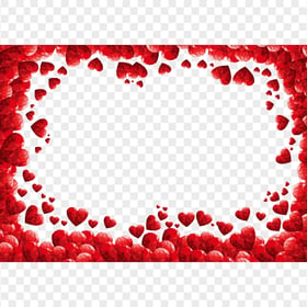 HD Frame Of Red Valentine Love Hearts PNG