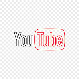 HD Black & Red Outline Youtube YT Logo PNG