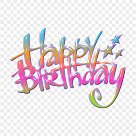 HD Colorful Happy Birthday Text Words Transparent Background