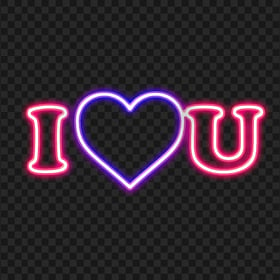 HD I Heart You Neon Sign Love Valentine PNG