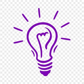 FREE Light Bulb Doodle Drawing Idea Purple Icon PNG