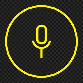 Round Voice Recorder Mic Line Yellow Icon Transparent PNG
