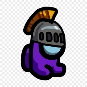 HD Purple Among Us Mini Crewmate Character Baby Knight Helmet PNG