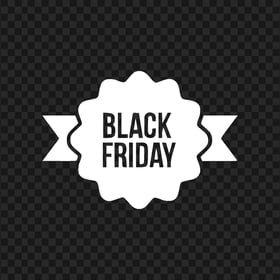 HD Outline Black Friday White Ribbon Logo PNG