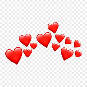 HD Group Of Red Hearts Emoji Love PNG