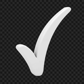 Tick Check Correct True Done Mark 3D White Icon PNG