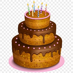 HD Chocolate Birthday Cake illustration PNG