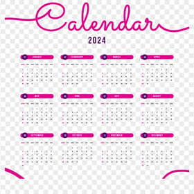 Pink And Purple 2024 Calendar PNG Image HD PNG