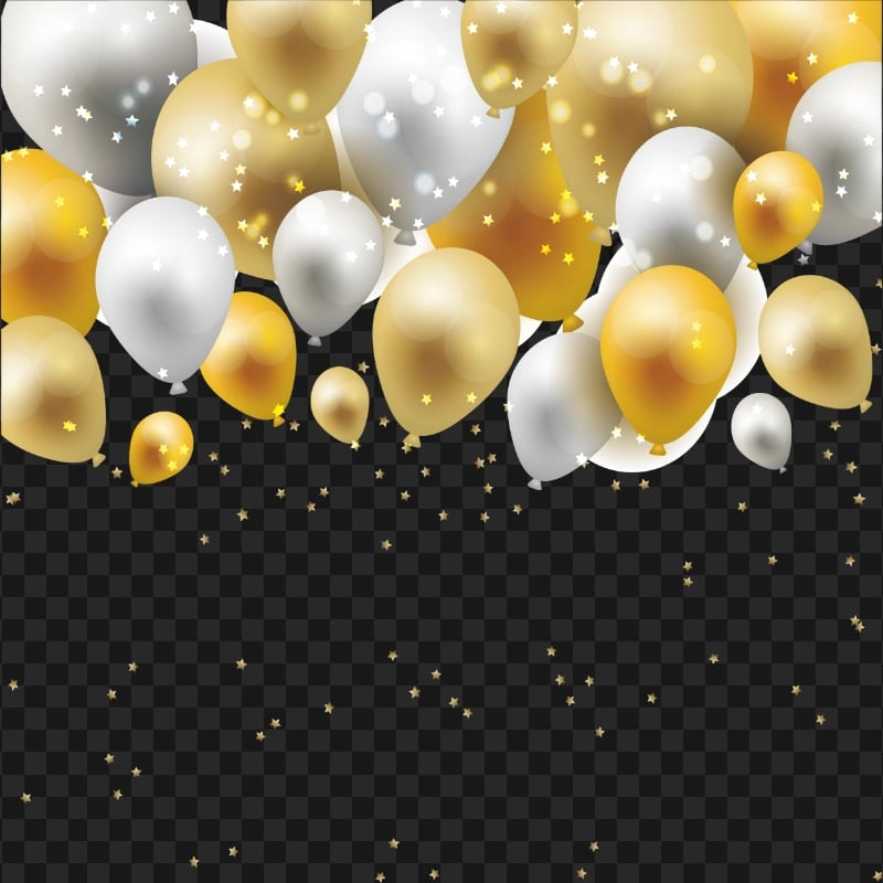 Gold And Silver Celebration Balloons HD PNG | Citypng