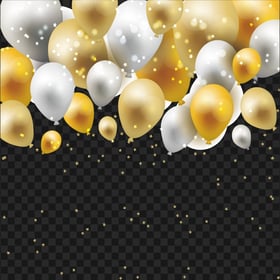 Gold And Silver Celebration Balloons HD PNG