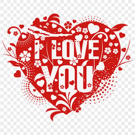 Red Heart  With White I Love You Text