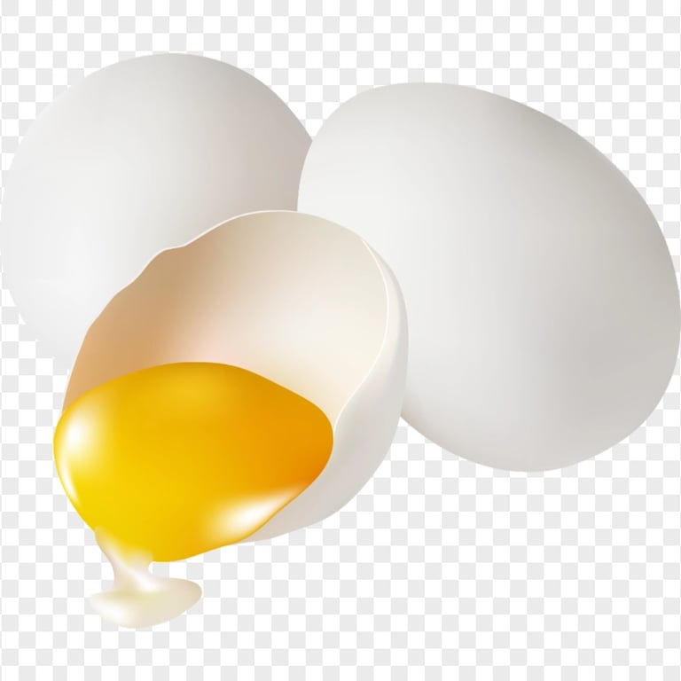 Two White Chicken Eggs And One Cracked HD Transparent PNG
