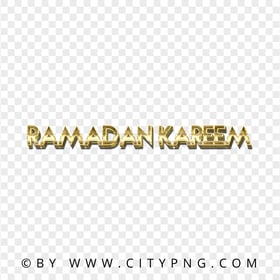 HD 3D Gold Ramadan Kareem Text PNG
