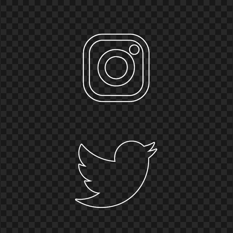 HD Instagram Twitter Vertical White Outline Icons PNG