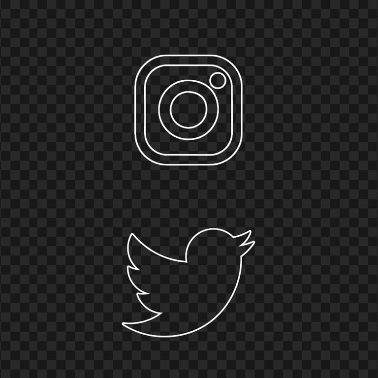 HD Facebook Instagram Twitter Vertical White Outline Icons PNG | Citypng
