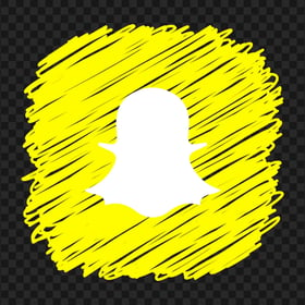 HD Snapchat Yellow Icon Scribble Art Style PNG Image