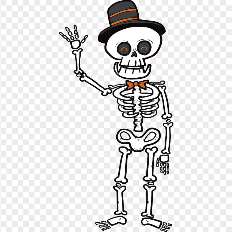 HD Halloween Human Skeleton Cartoon Clipart PNG