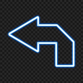 HD Blue Neon Arrow Turn Direction Left Icon PNG